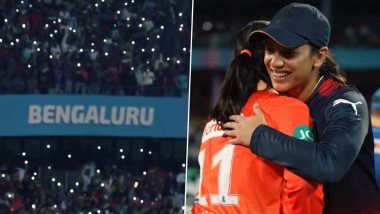 Bengaluru’s Atmosphere Lights Up As Royal Challengers Bangalore Grabs Win Over Gujarat Giants To Sit in Top of WPL 2024 Points Table (Watch Video)